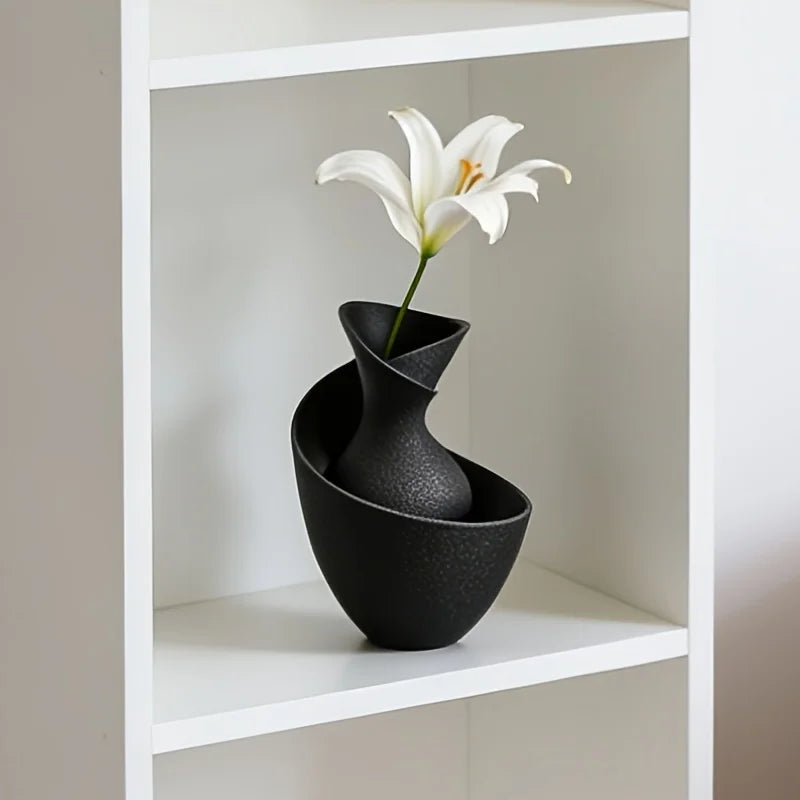Minimalist Decorative Vase | Nordic Boho Flower Arrangement Ornament for Living Room & Entryway