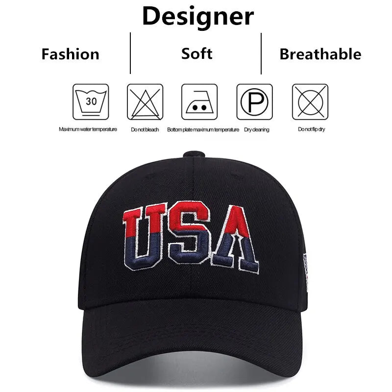 USA Flag Embroidered Snapback Baseball Cap | FBA Vibes