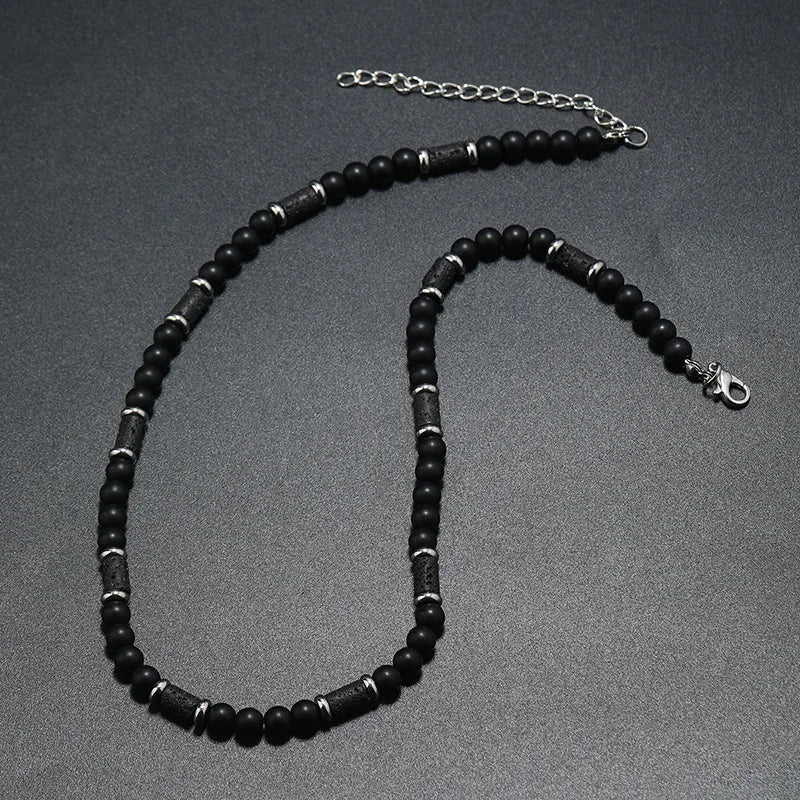 FBA Bohemian Tiger Stone Beaded Necklace for Men | Minimalist Jewelry