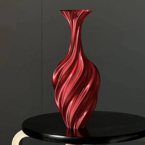 3D Printed Abstract Twisted Vase | Retro Nordic Minimalist Flower Arrangement Decor