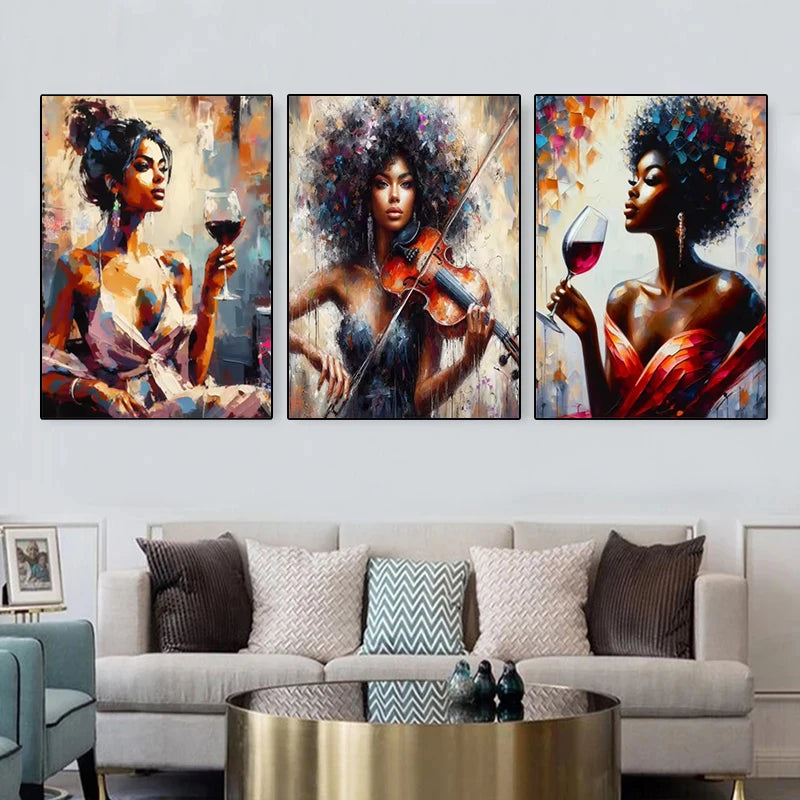 Black Woman Fashion Art Canvas Print | Colorful Pop Wall Decor | FBA Vibes