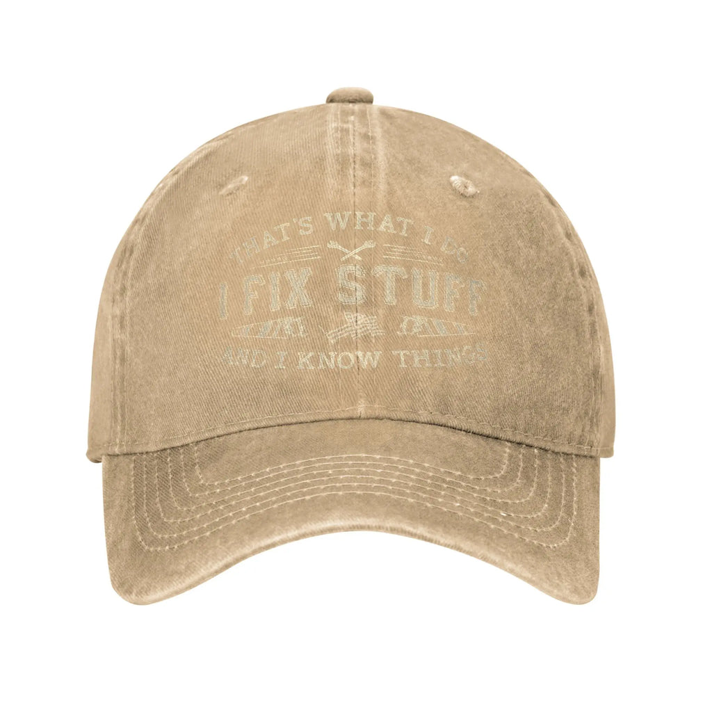 I Fix Stuff & I Know Things Funny Dad Cap | FBA Vibes