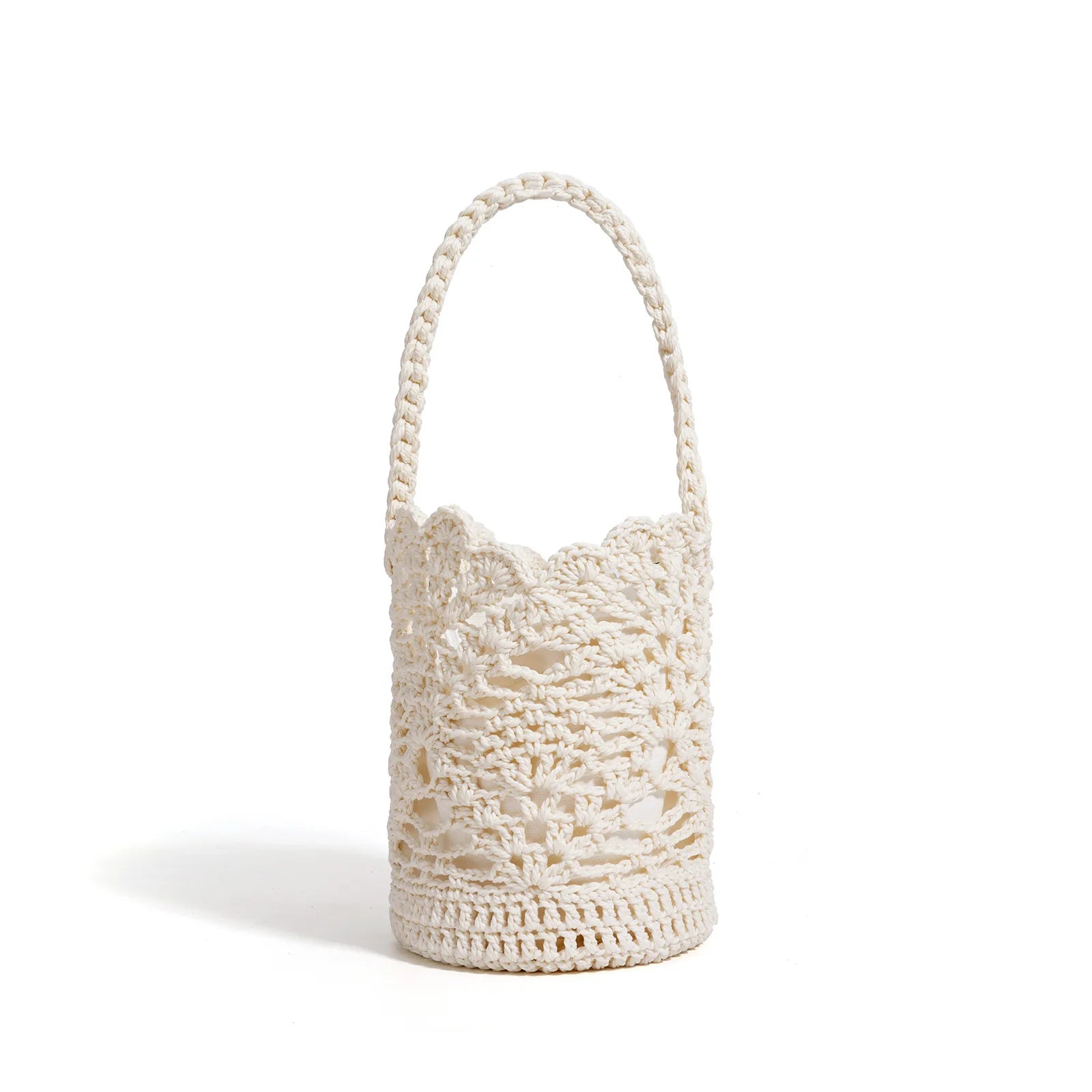 Women's Mini Woven Cutout Bucket Crossbody Bag – Boho Beach Summer Vacation Shoulder Purse
