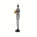 Retro African Women Holding Pottery Pot Resin Figurine | Painted Statue for Home, Bedroom & Desktop Decor