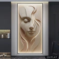 Abstract Face Canvas Print | Soft Pink Modern Wall Art | FBA Vibes
