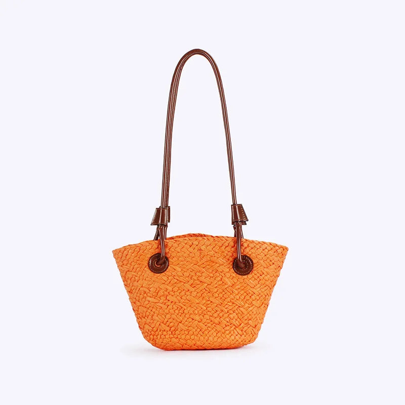Designer Bohemian Chic Straw Woven Tote Bag – Large Capacity Beach Vacation Shoulder Handbag