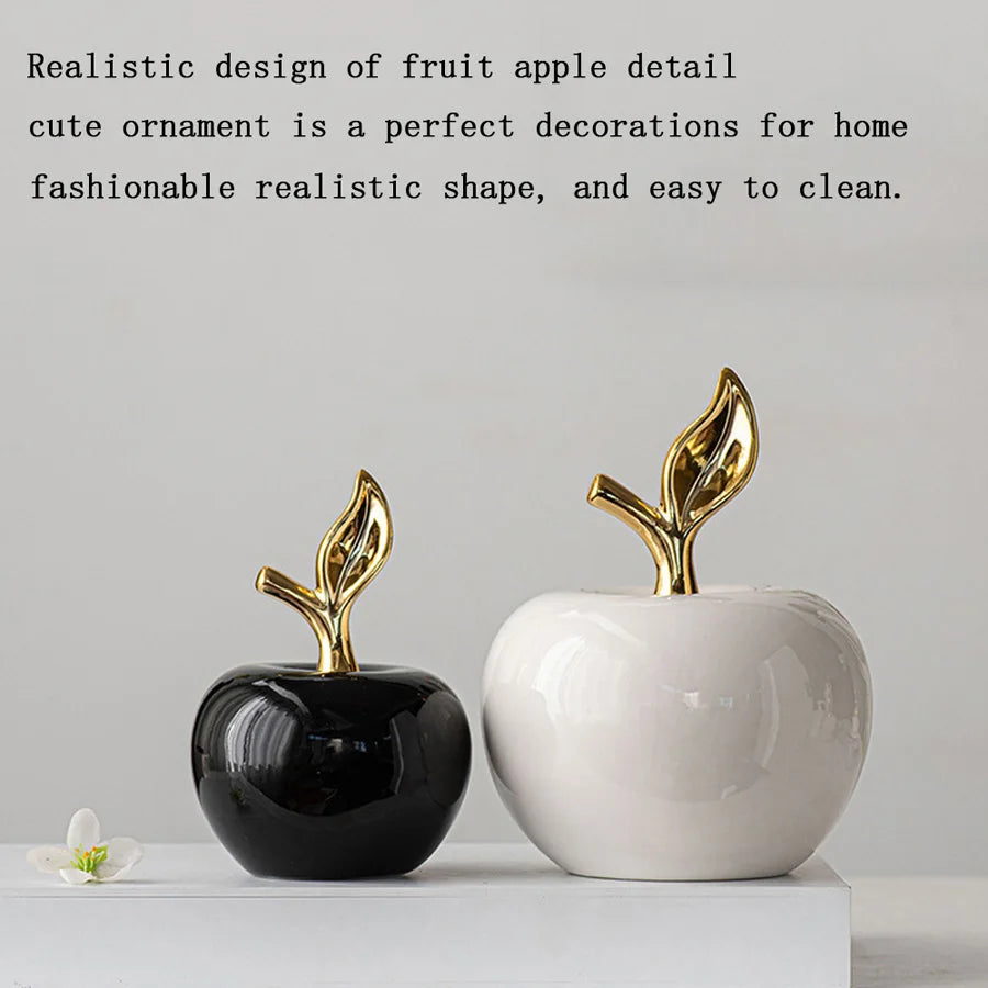European Style Ceramic Fruit Ornament | Cute Desk Sculpture for Home & Office Decor