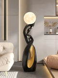 Abstract Art Luminous Floor Sculpture | Nordic Resin Figurine for Living Room & Entryway Decor