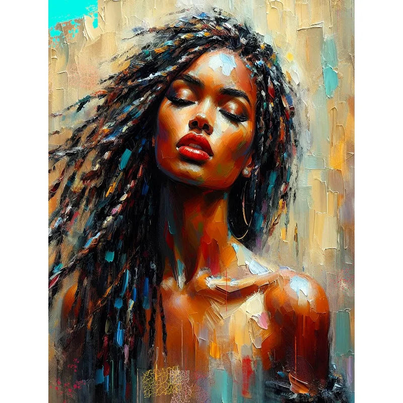 Graffiti Abstract African Girl Canvas Print | Black Woman Wall Art Poster
