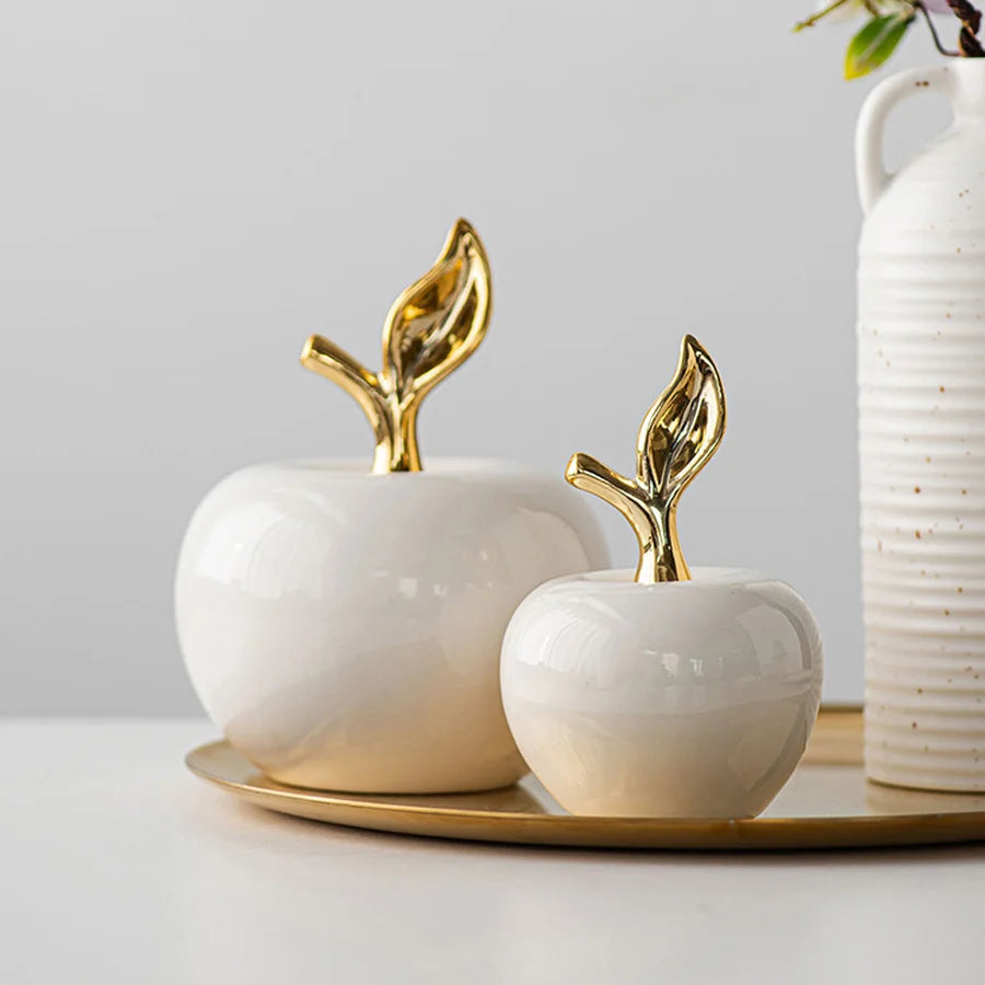 European Style Ceramic Fruit Ornament | Cute Desk Sculpture for Home & Office Decor