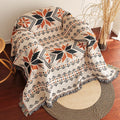 Aztec Boho Fringe Throw Blanket – Jacquard Woven | FBA Vibes