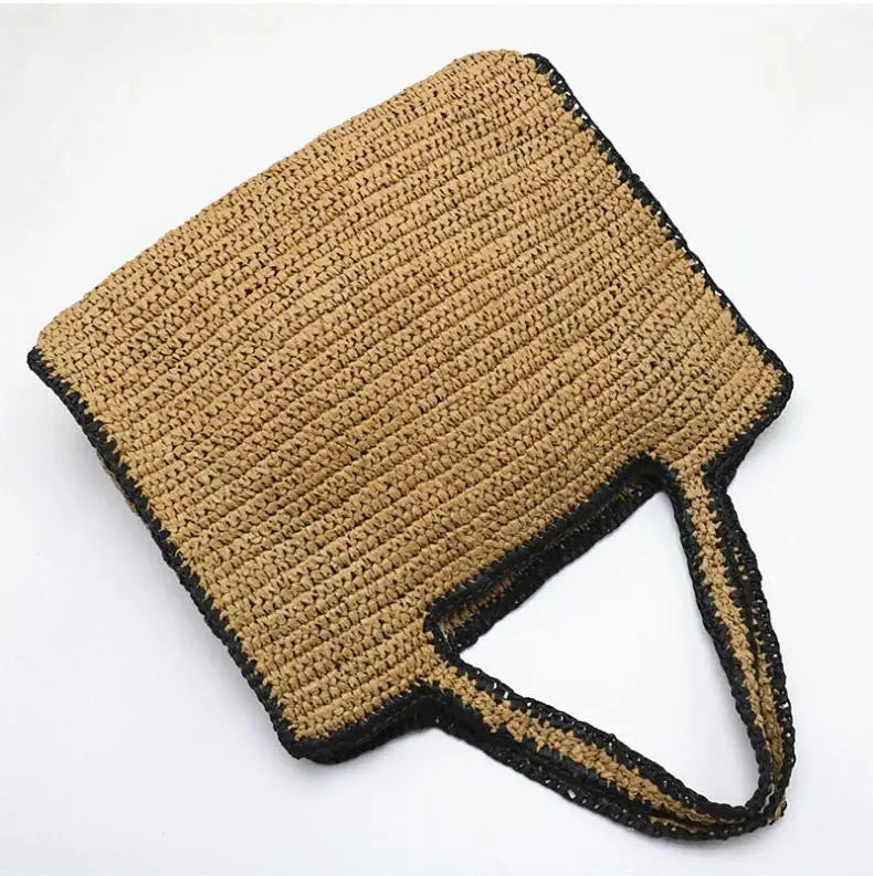 Straw Woven Top Handle Underarm Beach Tote Bag for Women – Large Capacity Luxury Shoulder Bag