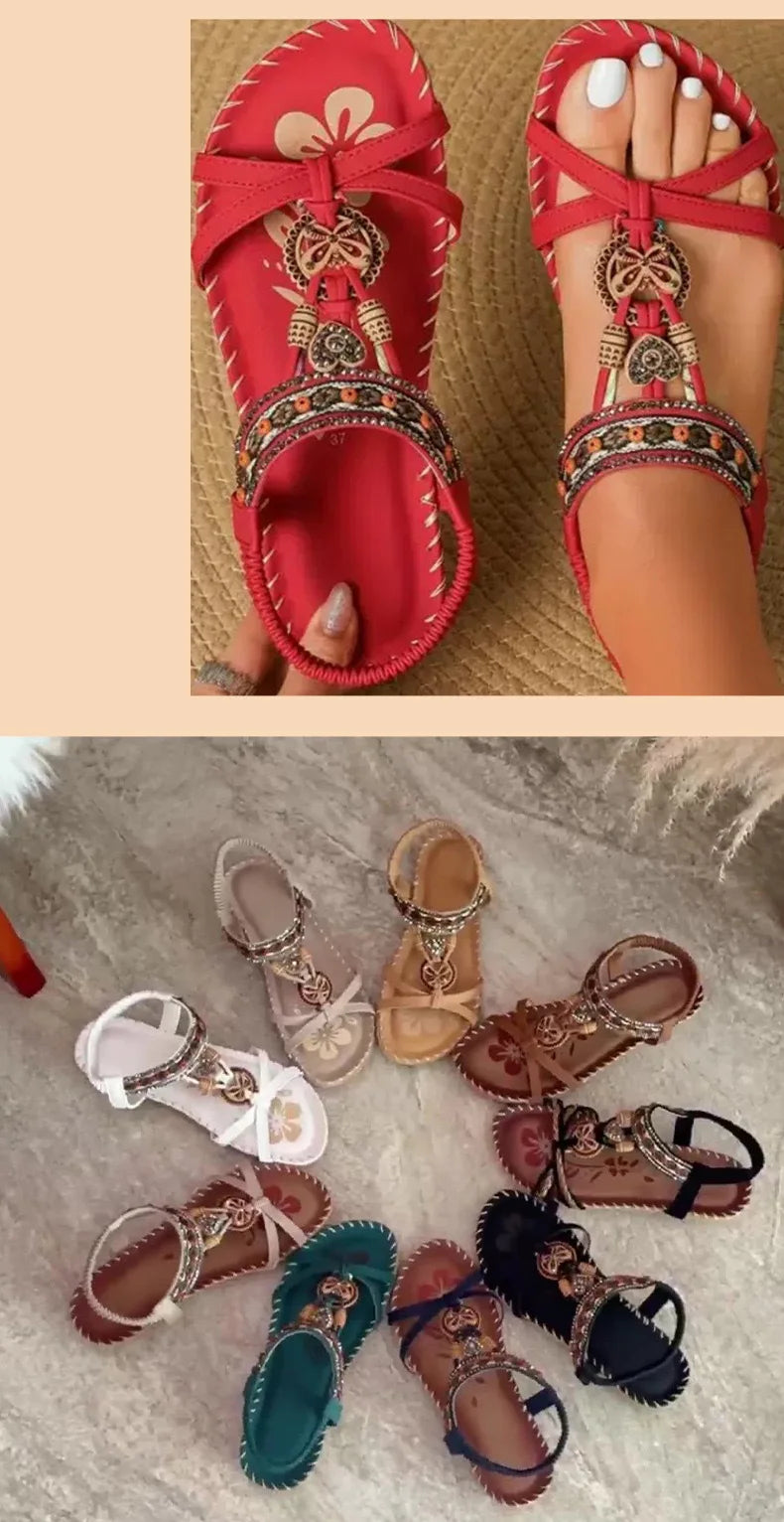 FBA Women's Plus Size Rhinestone Platform Sandals | Summer Fashion Shoes