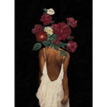 African American Woman Floral Canvas Print | Elegant Black Girl Wall Art for Living Room Home Decor