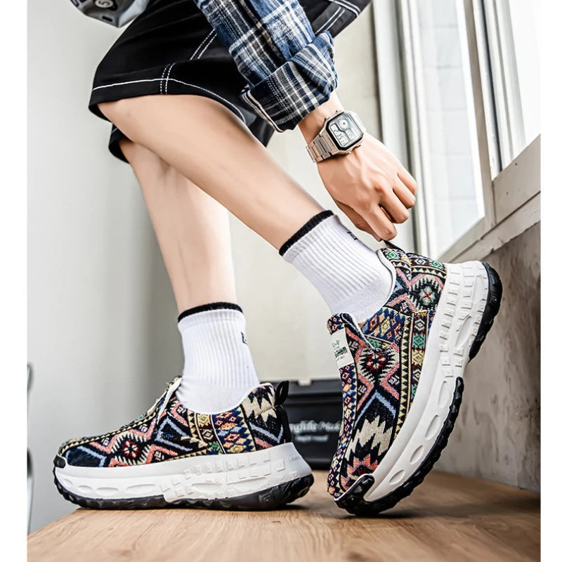 FBA Bohemia Print Canvas Sneakers | Breathable Anti-Slip Casual Shoes