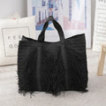 Handmade Raffia Straw Tote Bag with Tassel for Women – Large Capacity Bohemian Beach Bag