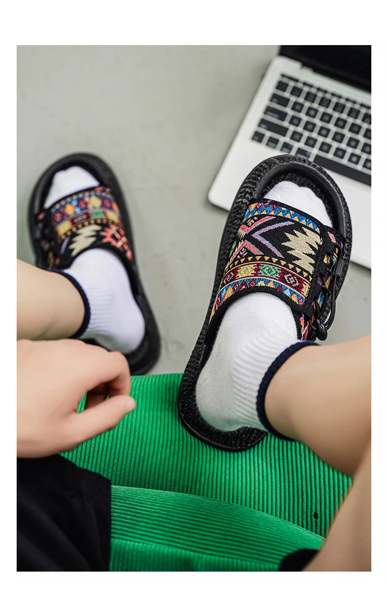FBA Men's Thick Sole Beach Flip Flops | Outdoor Leisure Slippers