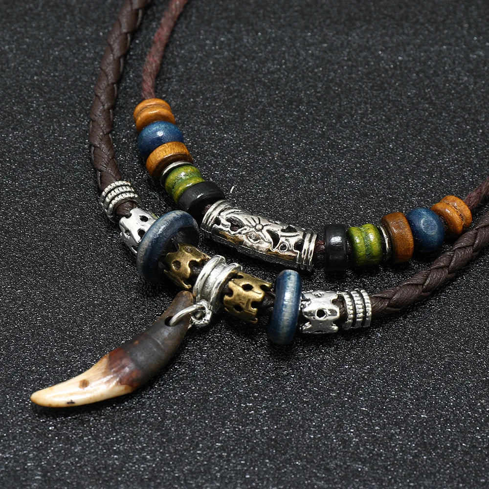FBA Tibetan Ethnic Mala Beads Necklace | Boho Statement Jewelry
