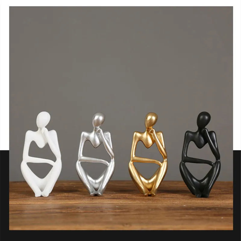 Nordic Abstract Thinking Figure Resin Ornament | Modern Home Decor Sculpture