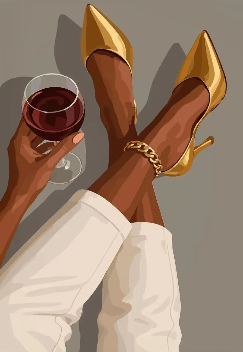Black Girl Nail Art Canvas Print | Fashionable Women Poster Wall Art for Living Room & Bedroom