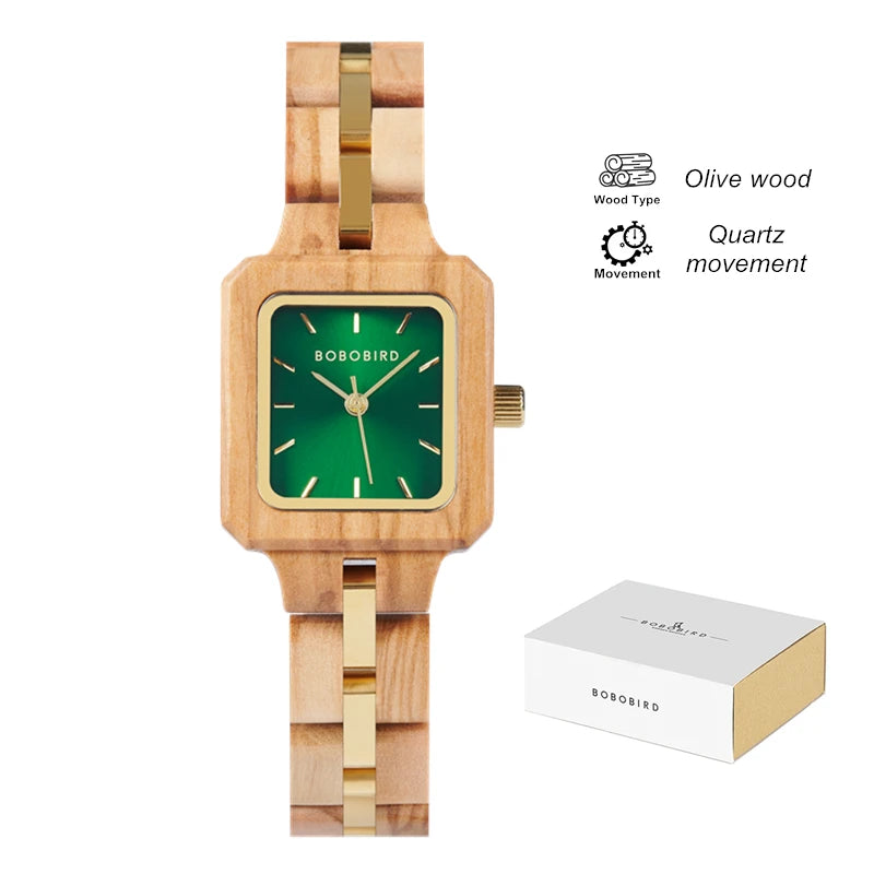 FBA Women's BOBO BIRD Wood Watch | Fashion Quartz Wooden Wristwatch
