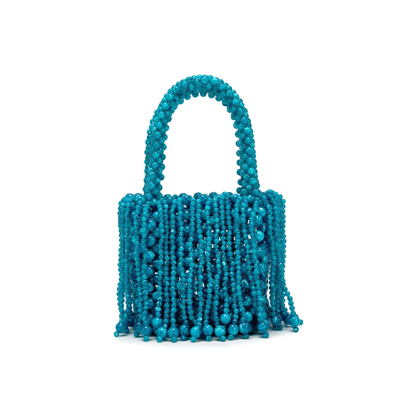 Handmade Beaded Woven Mini Handbag for Women – Luxury Hollow-Out Party Bag