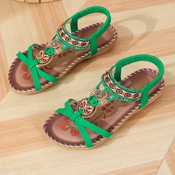 FBA Women's Plus Size Rhinestone Platform Sandals | Summer Fashion Shoes