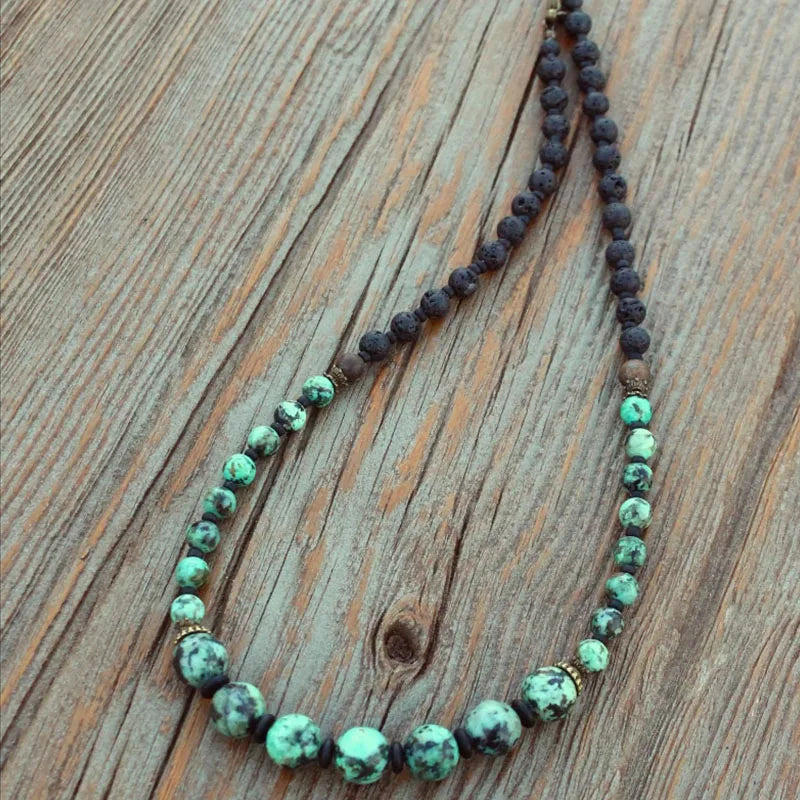 FBA Black & Blue Beaded Unisex Necklace | Menswear Jewelry