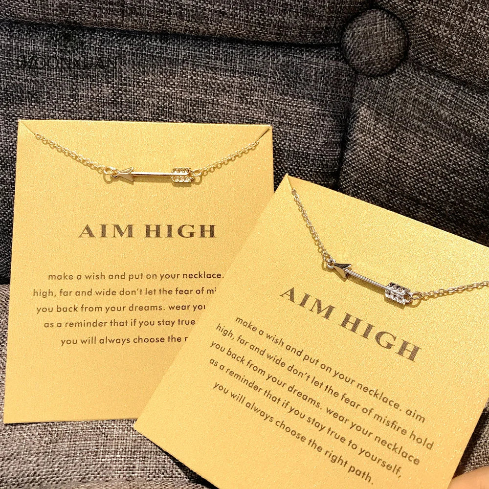FBA Aim High Single Arrow Pendant Necklace | Inspirational Gift Jewelry