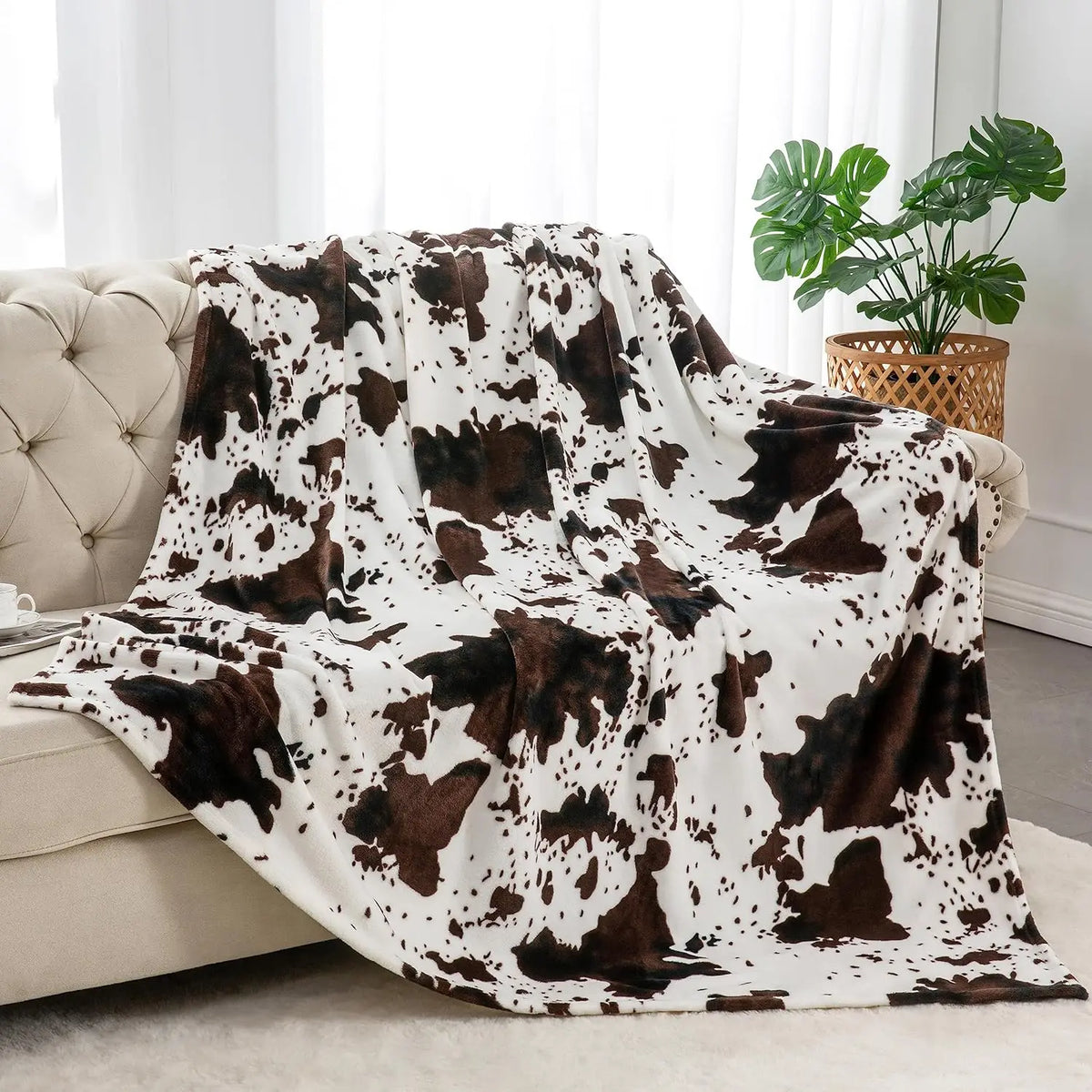 Cow & Cheetah Print Flannel Blanket – 3 Colors | FBA Vibes