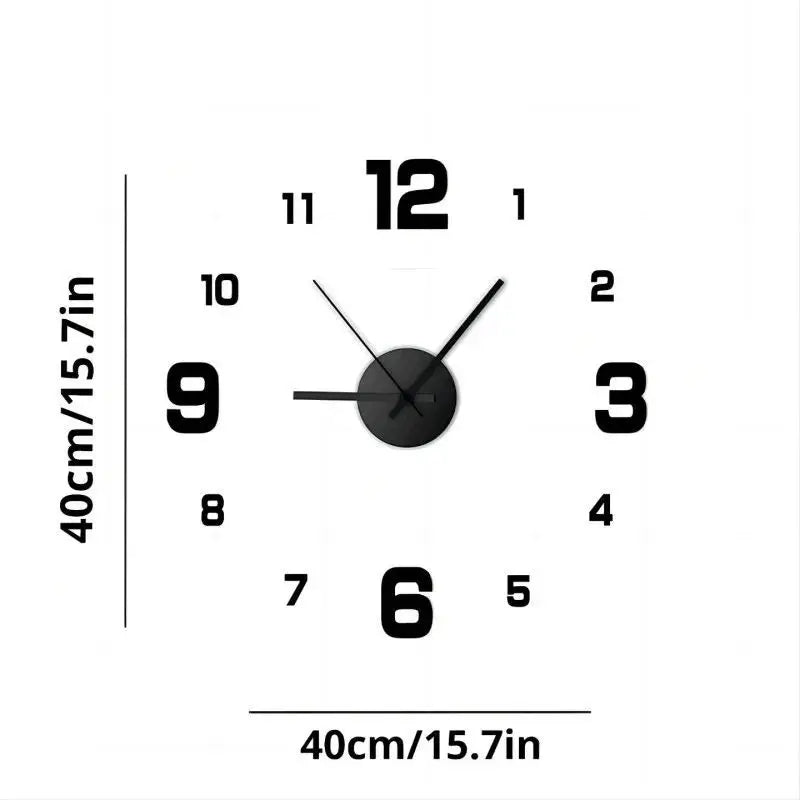 Frameless DIY Acrylic Wall Clock | Silent Analog Clock for Living Room, Bedroom & Office
