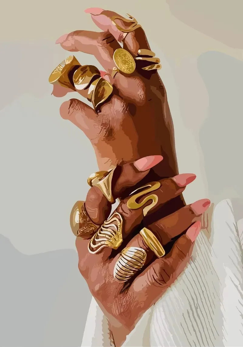 African Woman Jewelry Necklace Canvas Print | Modern Fashion Wall Art