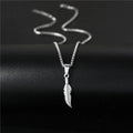 FBA Stainless Steel Feather Hip Hop Pendant Necklace | Men's Chain Jewelry