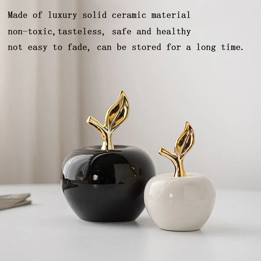 European Style Ceramic Fruit Ornament | Cute Desk Sculpture for Home & Office Decor