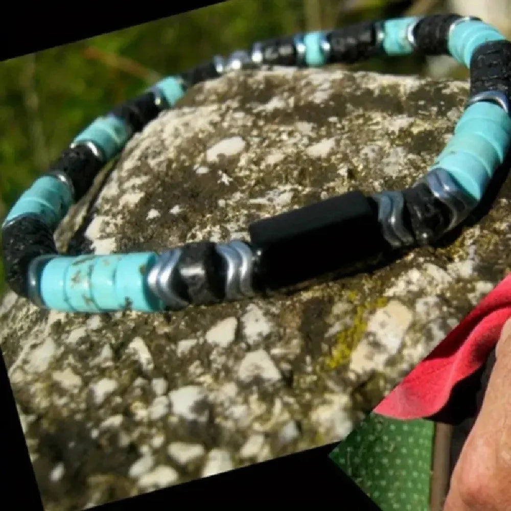 FBA Minimalist Turquoise Bead Bracelet for Men | Casual Jewelry Gift