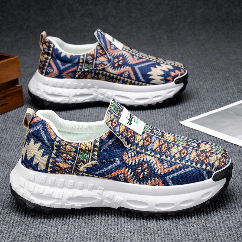 FBA Bohemia Print Canvas Sneakers | Breathable Anti-Slip Casual Shoes