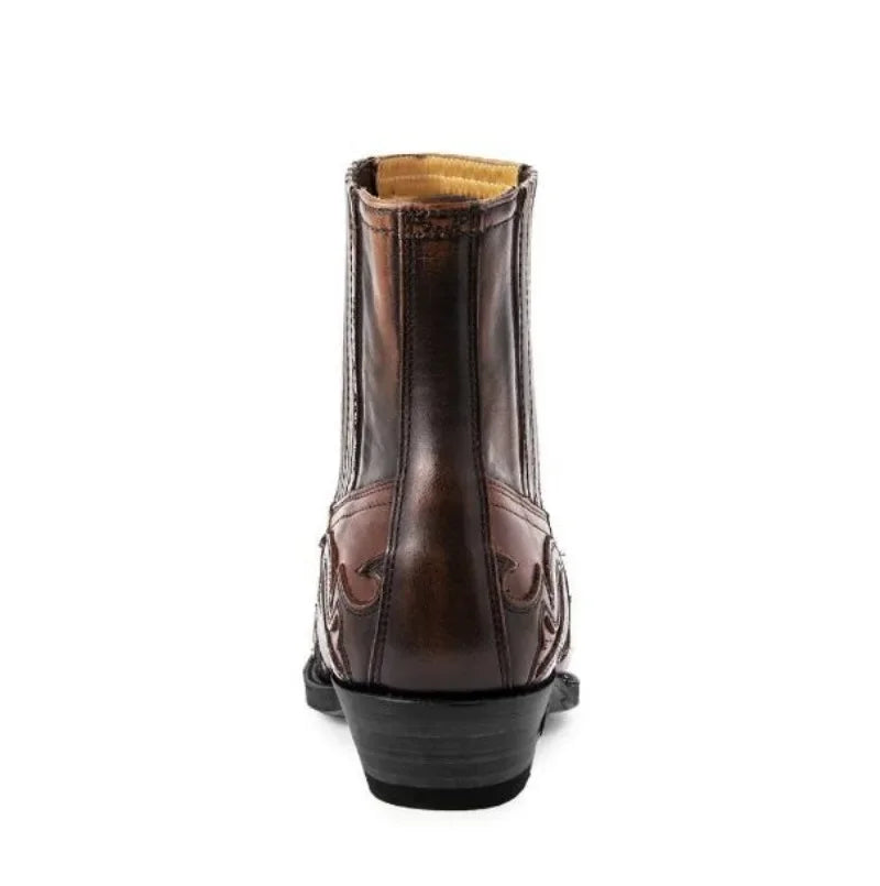 Unisex Western Cowboy Chelsea Boot — Embroidery, Pointed Toe