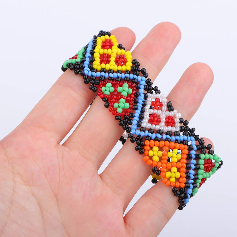 FBA Bohemian Multicolor Elastic Beaded Bracelet Set | Charm Jewelry