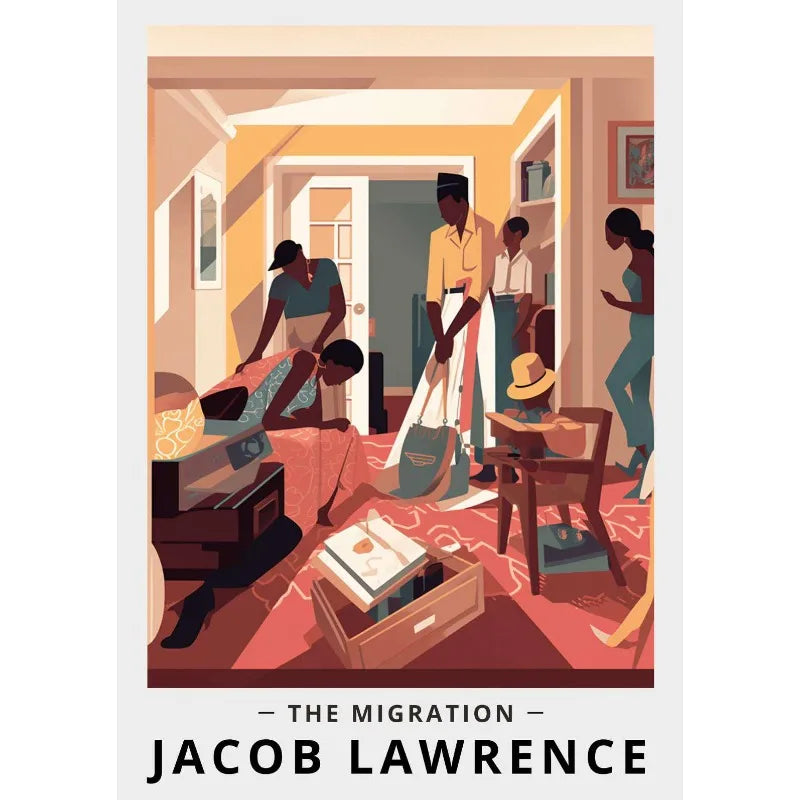 Jacob Lawrence Migration Canvas Print | African American Art Poster for Home Decor