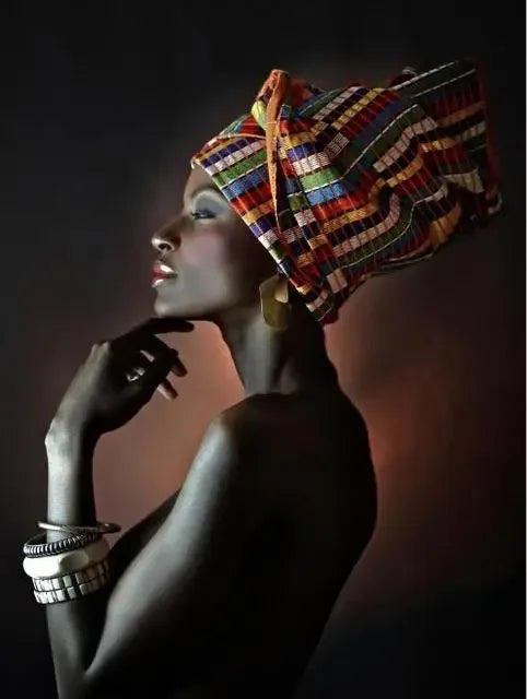 Abstract African Woman Canvas Print | Modern Girl Wall Art for Living Room