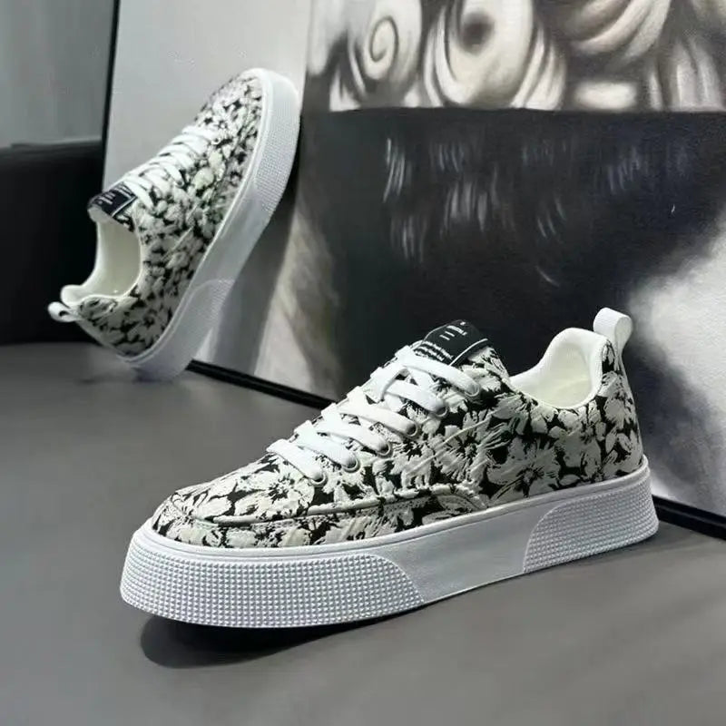 FBA Men's Ethnic Style Platform Board Shoes | Breathable Flat Sneakers