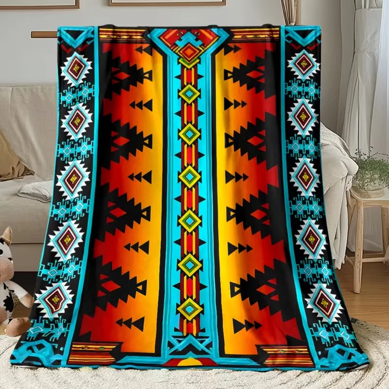 Native American Tribal Diamond Star Throw Blanket – 8 Colors | FBA Vibes