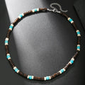 FBA Boho Coconut Shell Turquoise Bead Necklace | Men's Fashion Jewelry