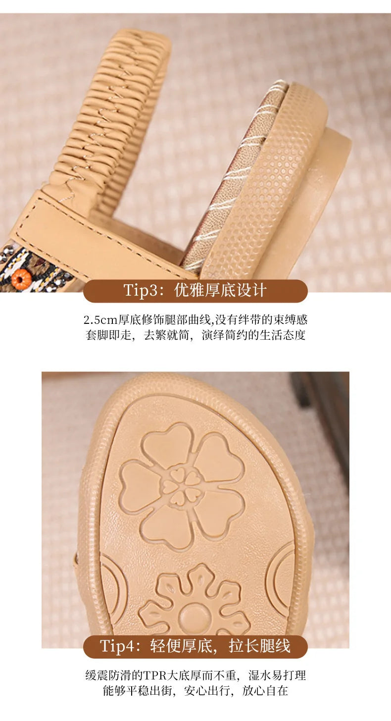 FBA Women's Plus Size Rhinestone Platform Sandals | Summer Fashion Shoes