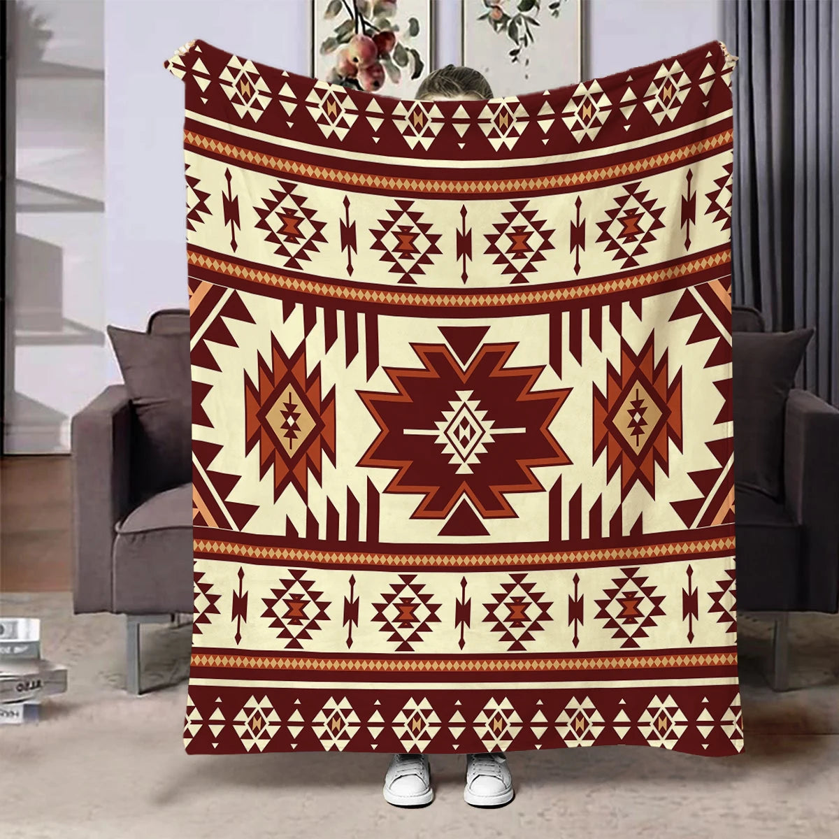 Ethnic Pattern Flannel Throw Blanket – 7 Prints | FBA Vibes