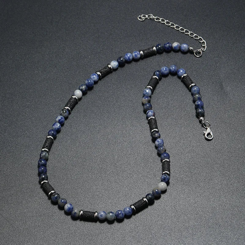 FBA Bohemian Tiger Stone Beaded Necklace for Men | Minimalist Jewelry