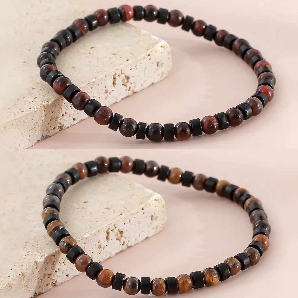 FBA Men's Natural Stone Beaded Elastic Bracelet | Handmade Jewelry Gift