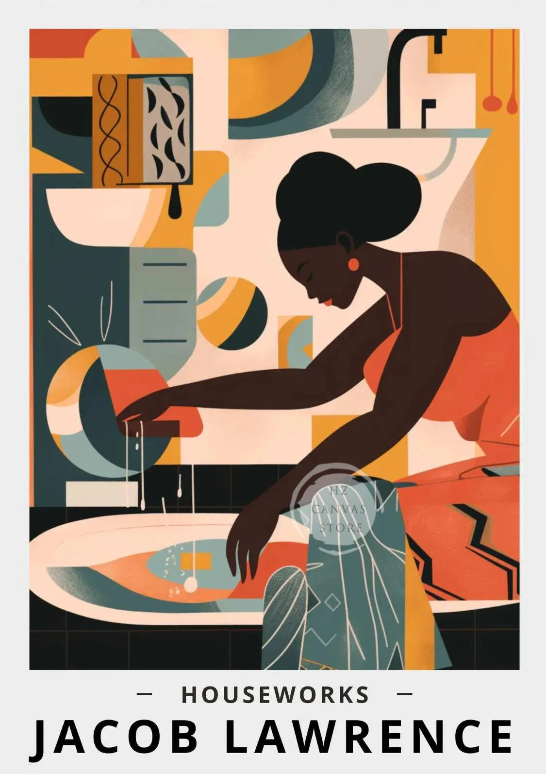 Jacob Lawrence "The Ball" Art Poster | Harlem Renaissance African American Wall Art Print