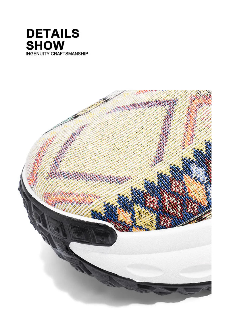 FBA Bohemia Print Canvas Sneakers | Breathable Anti-Slip Casual Shoes