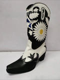 Women's Sunflower Embroidered Western Cowboy Mid-Calf Boot
